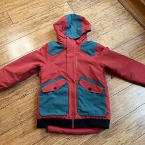 Obermeyer Red and Teal Boys Ski Jacket